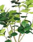 84" Green Artificial Fiddle Leaf Tree In Round Black Pot