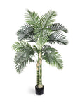 60" Green Artificial Palm Tree In Round Black Pot