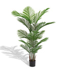 Set of Two 62" Green Artificial Palm Tree In Round Black Pot