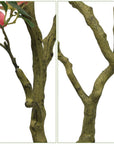 84" Red Artificial Flowering Tree In Round White Planter