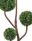 48" Green Artificial Boxwood Tree In Round Black Pot