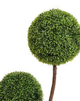 60" Green Artificial Boxwood Tree In Round Black Pot