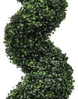 84" Green Artificial Boxwood Tree In Round Black Planter