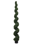 84" Green Artificial Boxwood Tree In Round Black Planter