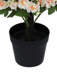 Set of Two 24" Pink Artificial Flowering Tree In Round Black Pot