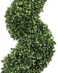 84" Green Artificial Boxwood Tree In Round Black Planter