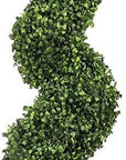 84" Green Artificial Boxwood Tree In Round Black Planter