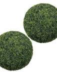 Set of Two 22" Green Artificial Boxwood Tree