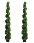 84" Green Artificial Cypress Tree In Round Black Pot