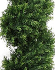 Set of Two 72" Green Artificial Cedar Tree In Round Black Pot