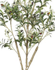 60" Green Artificial Olive Tree In Round Black Pot