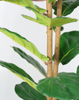 62" Green Artificial Fiddle Leaf Tree In Round White Pot