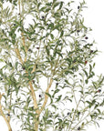 98" Green Artificial Olive Tree In Round White Pot