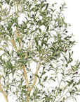 98" Green Artificial Olive Tree In Round White Pot