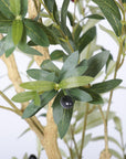 98" Green Artificial Olive Tree In Round White Pot