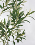 96" Green Artificial Olive Tree In Round White Pot