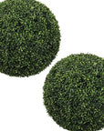 Set of Two 19" Green Artificial Boxwood Tree