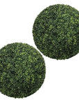 Set of Two 22" Green Artificial Boxwood Tree