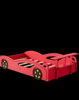 Red Solid Wood Twin Race Car Bed