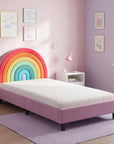Rainbow And Pink Solid Wood And Upholstery Upholstered Twin Rainbow