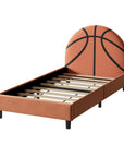 Orange And Black Basketball Upholstered Twin