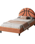 Orange And Black Basketball Upholstered Twin