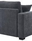 62" Gray Chenille And Solid Wood Chaise Lounge Chair