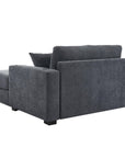 62" Gray Chenille And Solid Wood Chaise Lounge Chair