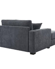 62" Gray Chenille And Solid Wood Chaise Lounge Chair
