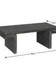 48" Natural Wood And Solid Wood Distressed Frame Coffee Table