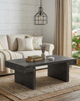 48" Natural Wood And Solid Wood Distressed Frame Coffee Table