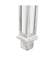 48" Silver Glass And Solid Wood Pedestal Console Table