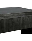 59" Black Distressed Wood Pedestal Console Table