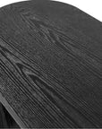 60" Black Wood Oval Pedestal Console Table