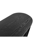 60" Black Wood Oval Pedestal Console Table