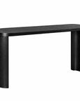 60" Black Wood Oval Pedestal Console Table