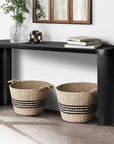 60" Black Wood Oval Pedestal Console Table