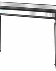 48" Silver Glass And Solid Wood Pedestal Console Table