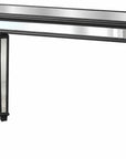 48" Silver Glass And Solid Wood Pedestal Console Table