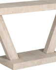 60" Natural Wood Distressed Pedestal Console Table