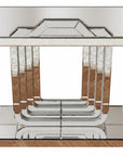 47" Silver Glass And Solid Wood Sled Console Table