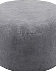 35" Gray Upholstered Bean Bag Chair