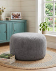 35" Gray Upholstered Bean Bag Chair