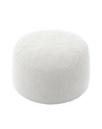 35" White Upholstered Bean Bag Chair