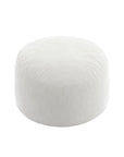 35" White Upholstered Bean Bag Chair