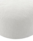 35" White Upholstered Bean Bag Chair