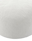 35" White Upholstered Bean Bag Chair