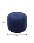 35" Blue Upholstered Bean Bag Chair