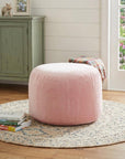 46" Pink Upholstered Bean Bag Chair