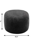 46" Black Upholstered Bean Bag Chair